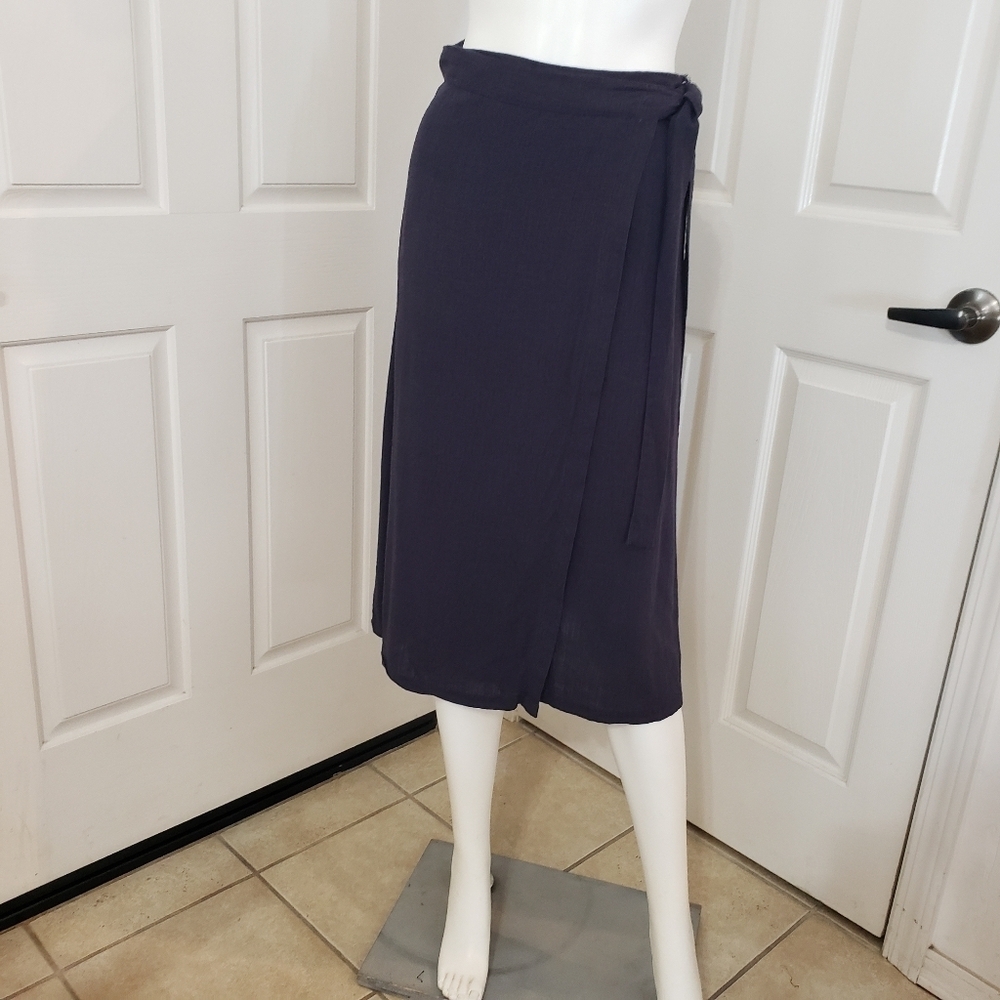 HYFVE Navy Wrap Midi Skirt